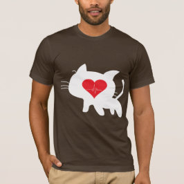 Katzenherzschlag – minimalistisches schwarzes Katz T-Shirt