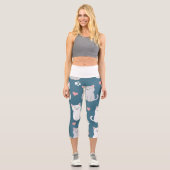 Katzenhintergrund Niedliches Muster Capri Leggings (Vorderseite)