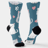 Katzenhintergrund Niedliches Muster Socken (Gewinkelt)