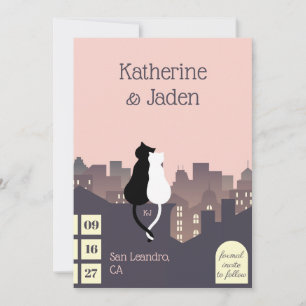 Katzenhochzeit Flat Save The Date Karte