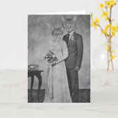 Katzenhochzeit Karte (Gelbe Blume)