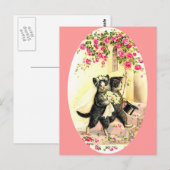 Katzenhochzeit Postkarte (Vorne/Hinten)