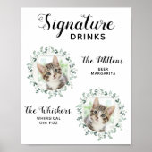 Katzenhochzeit Signature-Drinks Benutzerdefiniert Poster (Vorne)
