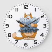Katzenholz Große Wanduhr (Vorderseite)