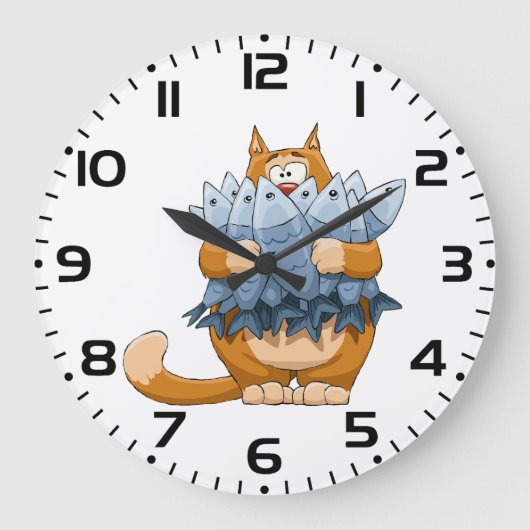 Katzenholz Große Wanduhr (Vorderseite)