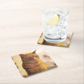 Katzenholz-Sake-Box Rechteckiger Pappuntersetzer (Vor Ort)