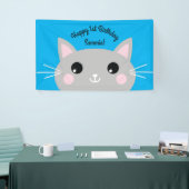 Katzeniedlicher Kitty-buntes 1. Banner (Messeveranstaltung)