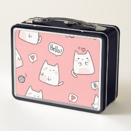 Katzenillustration Metall Brotdose