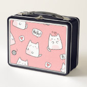 Katzenillustration Metall Brotdose (Vorderseite)