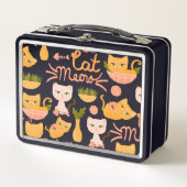 Katzenillustration Metall Brotdose (Vorderseite)