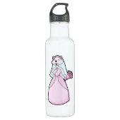 Katzenjacke als Braut mit Blume Edelstahlflasche (Vorderseite)