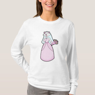 Katzenjacke als Braut mit Blume T-Shirt