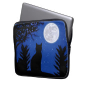Katzenjacke am Vollmond Laptopschutzhülle (Vorderseite Links)