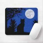 Katzenjacke am Vollmond Mousepad (Mit Mouse)