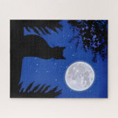 Katzenjacke am Vollmond Puzzle (Horizontal)