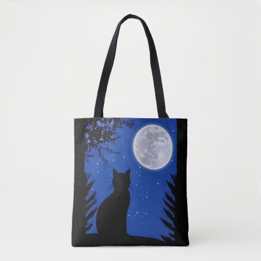 Katzenjacke am Vollmond Tasche (Vorderseite)