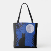 Katzenjacke am Vollmond Tasche (Rückseite)