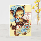Katzenjacke auf Muttertagskarte Karte (Gelbe Blume)