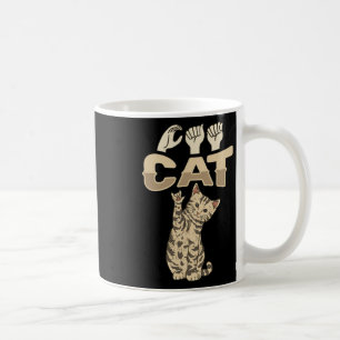 Katzenjäger-Handgestaute Gehörlose Bewusstsein 1 Kaffeetasse