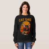 Katzenjäger Vater Retro Stil Vatertag Männer Katze Sweatshirt (Vorne ganz)