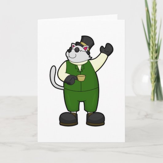 Katzenjammer mit Kaffee und Hut Karte (Vorderseite)