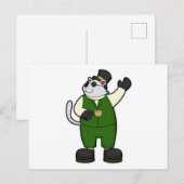 Katzenjammer mit Kaffee und Hut Postkarte (Vorne/Hinten)