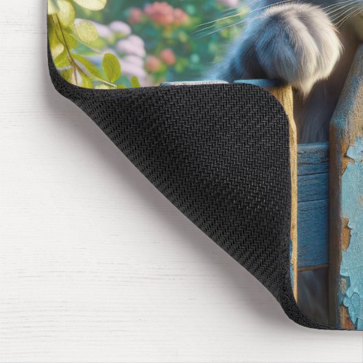 Katzenjammer über einem Zaun Mousepad (Ecke)