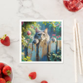 Katzenjammer über einem Zaun Serviette (Beispiel)