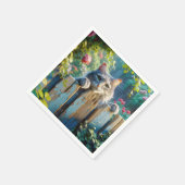 Katzenjammer über einem Zaun Serviette (Ecke)