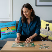 Katzenjigsaw Liebe du mehr Katzen oder Puzzles? Kissen