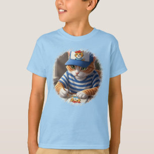 Katzenjunge färben ein Bild T-Shirt