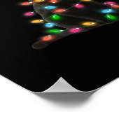 Katzenjunges Weihnachtslicht Katzenliebhaber Poster (Ecke)