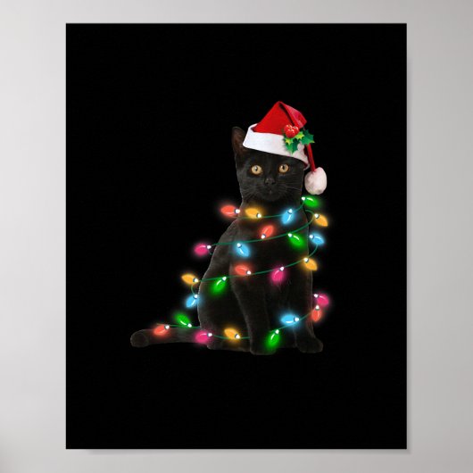 Katzenjunges Weihnachtslicht Katzenliebhaber Poster (Vorne)
