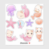 Katzenjungfrau Aufkleber (Blatt)