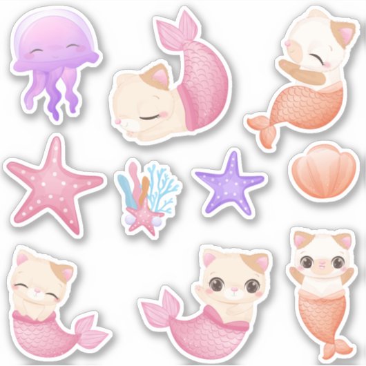 Katzenjungfrau Aufkleber (Vorderseite)