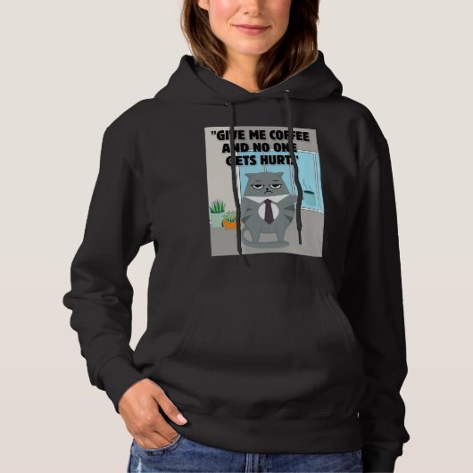 Katzenkaffee Hoodie (Vorderseite)