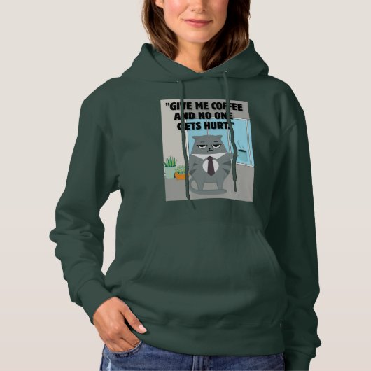 Katzenkaffee Hoodie (Vorderseite)