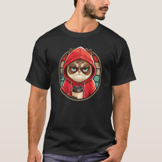 Katzenkaffee ich Retro-Katzen T-Shirt