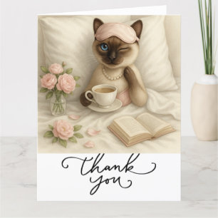 Katzenkaffee im Bett Dankeskarte