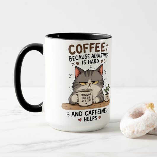 Katzenkaffee tasse (Mit Donut)