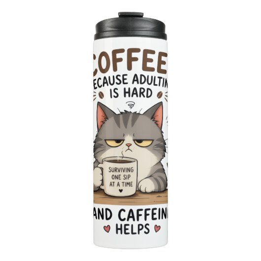 Katzenkaffee thermosbecher (Vorderseite)