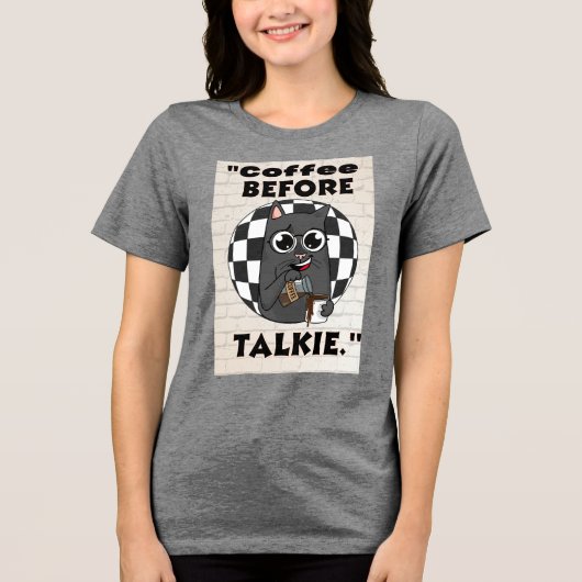 Katzenkaffee Tri-Blend Shirt (Vorderseite)