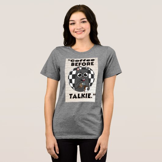 Katzenkaffee Tri-Blend Shirt (Vorderseite voll)