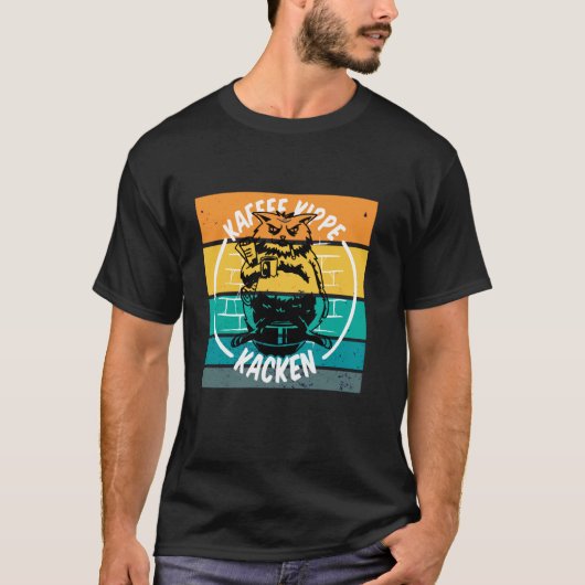 Katzenkaffee Zigarette Morgenroutine Humor Zeitung T-Shirt (Vorderseite)