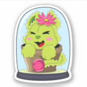 Katzenkaktus Aufkleber (Vorderseite)