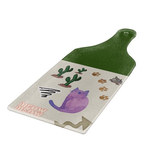 Katzenkaktus aus Glas Schneidebrett (Ecke)