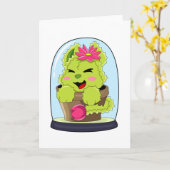 Katzenkaktus Karte (Gelbe Blume)