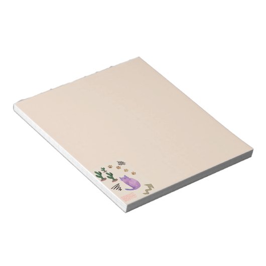 Katzenkaktus Notizblock (angewinkelt)