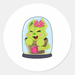 Katzenkaktus Runder Aufkleber
