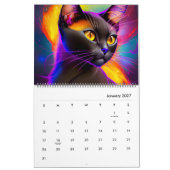 Katzenkalender 2023 - Kosmische Katzen Abstrakt Ar Kalender (Jan 2027)